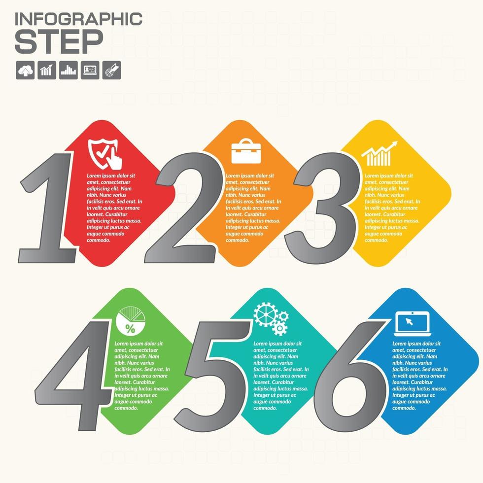 infográficos passo a passo. gráfico de pizza, gráfico, diagrama vetor