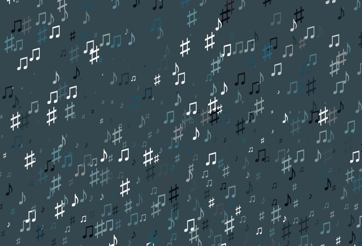 padrão de vetor azul claro com elementos de música.