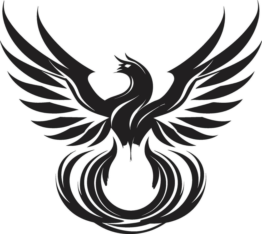abstrato Renascimento logotipo régio Preto Fénix crachá vetor