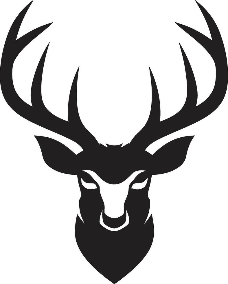 noir veado ícone uma moderno animais selvagens obra-prima intrincado arte dentro monocromático Preto veado emblema vetor