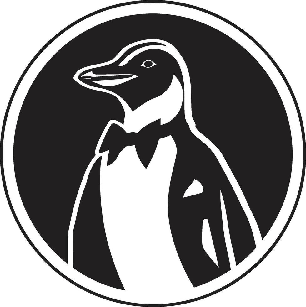 a nobre waddler uma símbolo do beleza dentro Preto vetor elegante plumagem pinguim símbolo dentro monocromático majestade