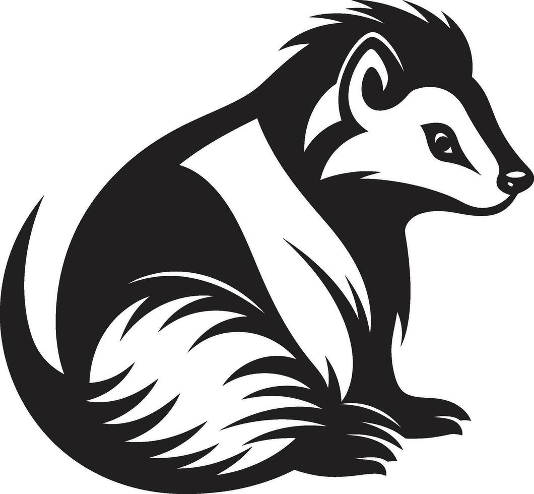 elegante Skunk logotipo meia noite monocromático vetor Skunk símbolo Sombrio deleite