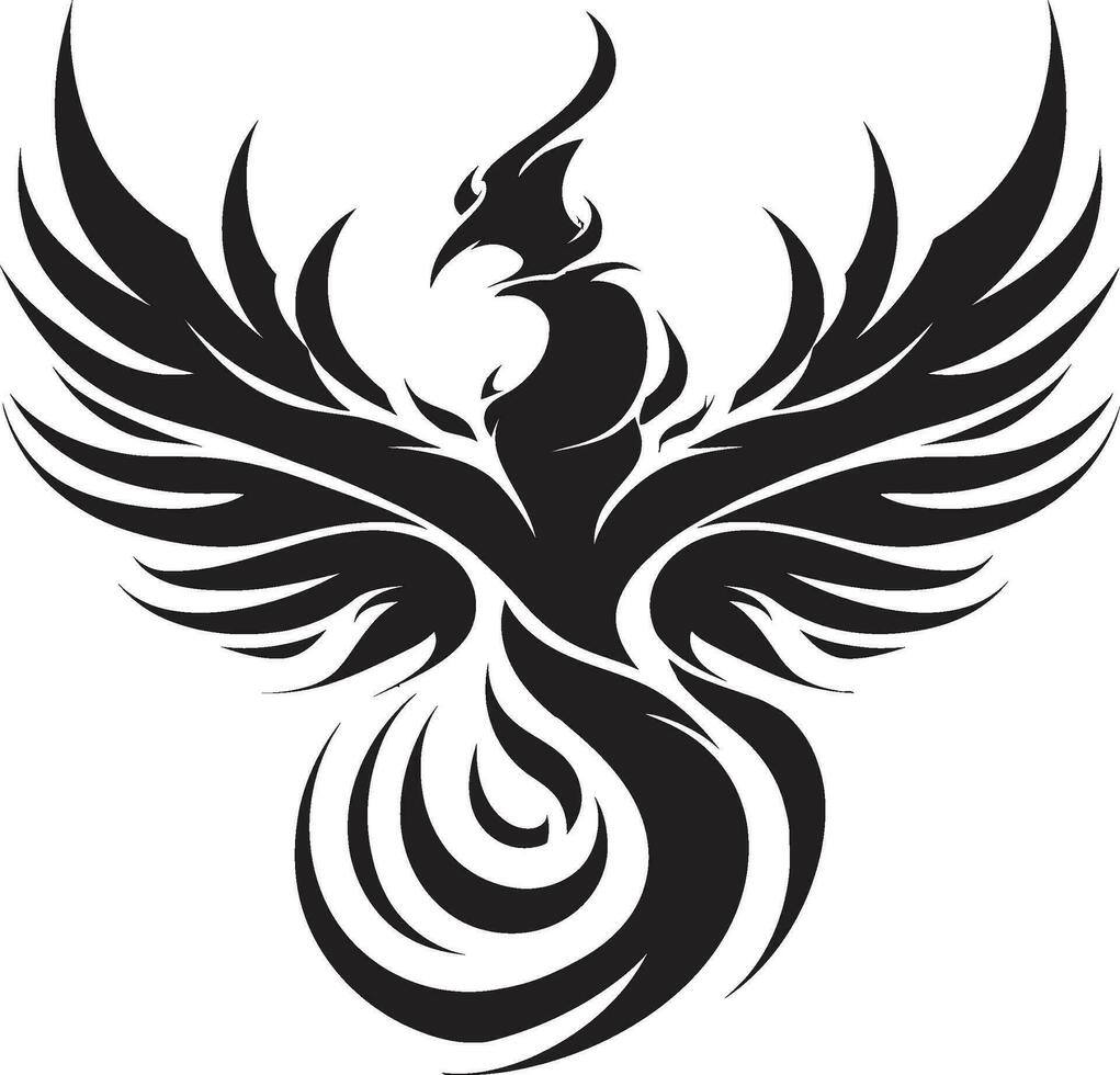 intrincado emplumado ícone celestial Fénix logotipo vetor