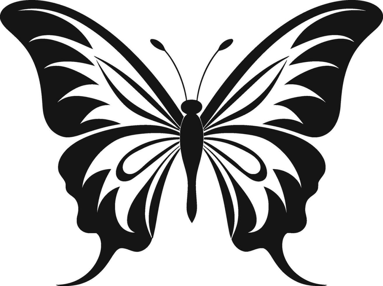 borboleta logotipo Projeto dentro noir graça e liberdade lustroso e à moda Preto borboleta ícone vetor