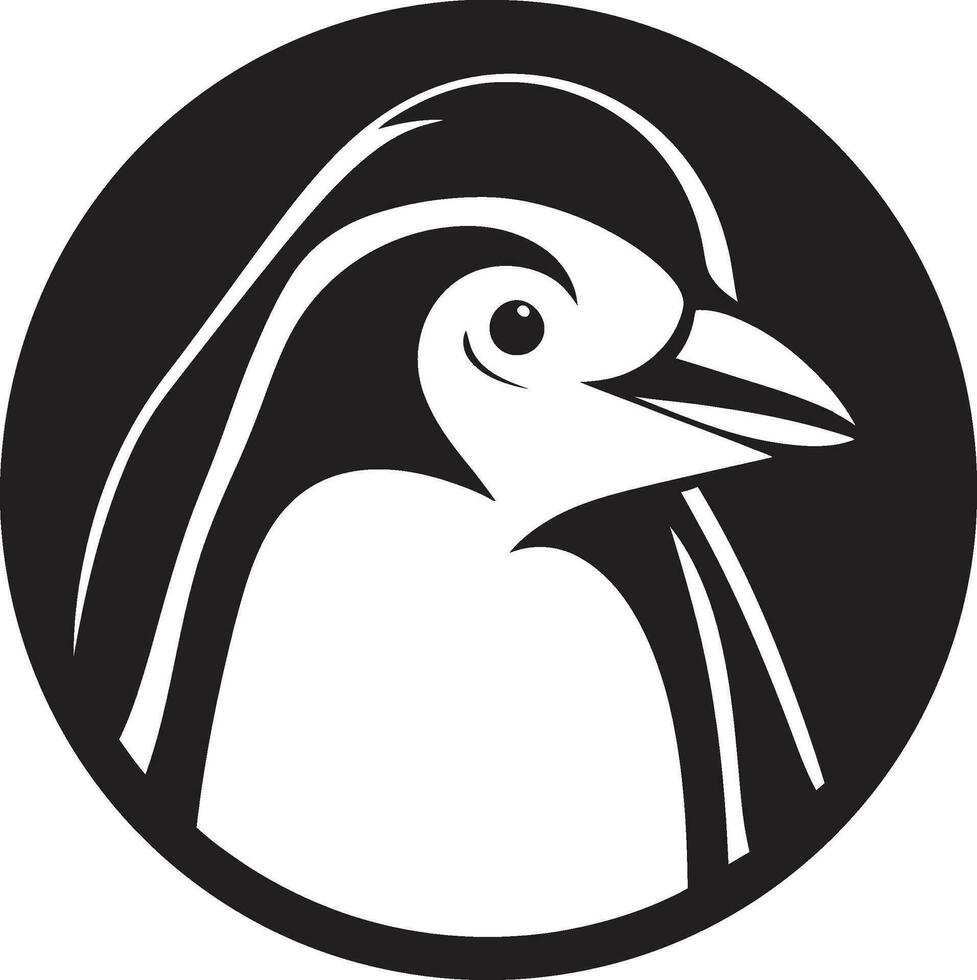 vida selvagem antártico sinfonia pinguim ícones símbolo do elegância elegância dentro polar serenidade Preto pinguim símbolo vetor