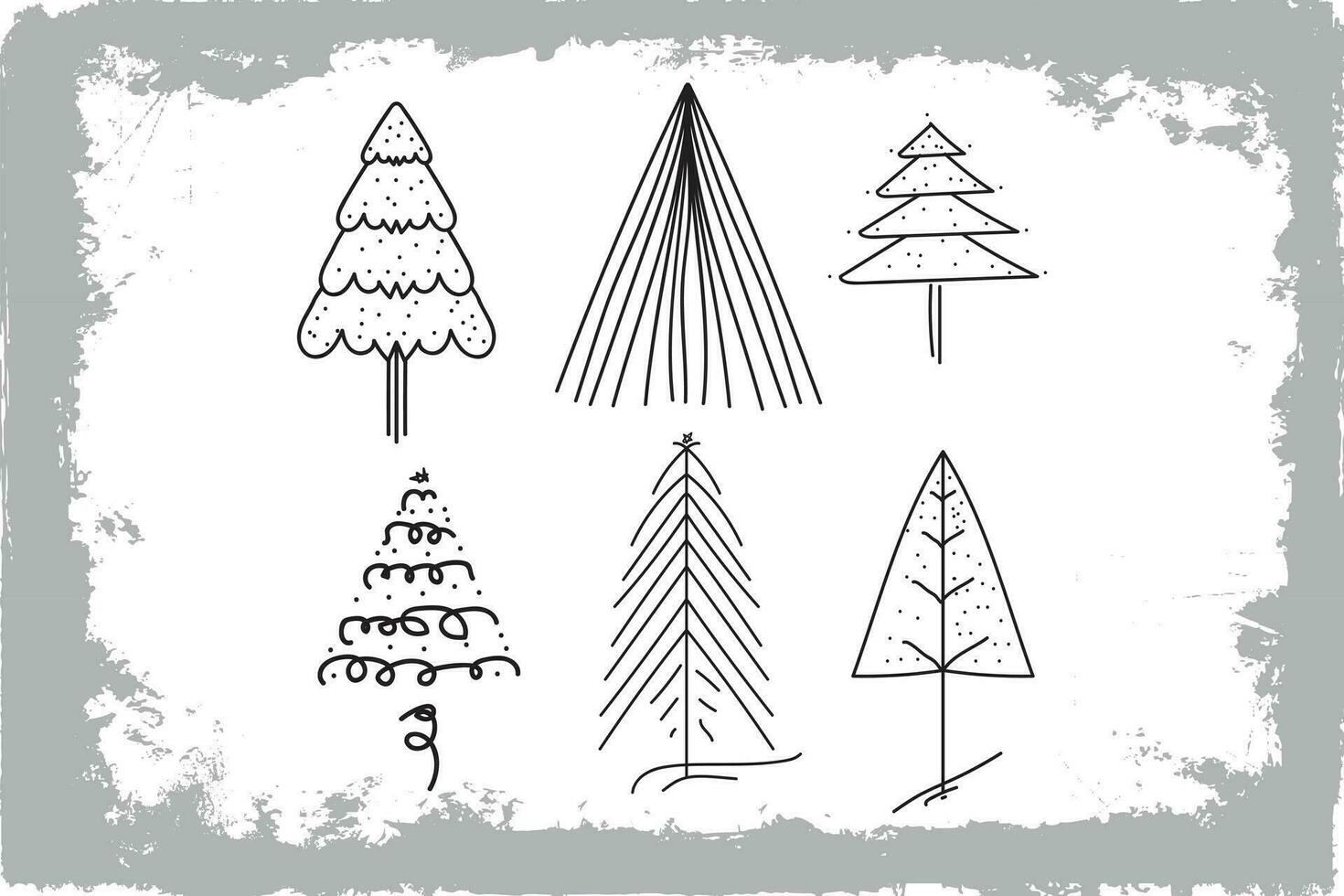 Natal mão desenhado árvores agrupar . criativo artes trabalhos para seu t camisa , caneca , kdp de outros vetor
