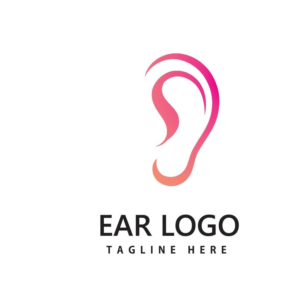 ouvido, audição ícone do logotipo desenho vetorial vetor