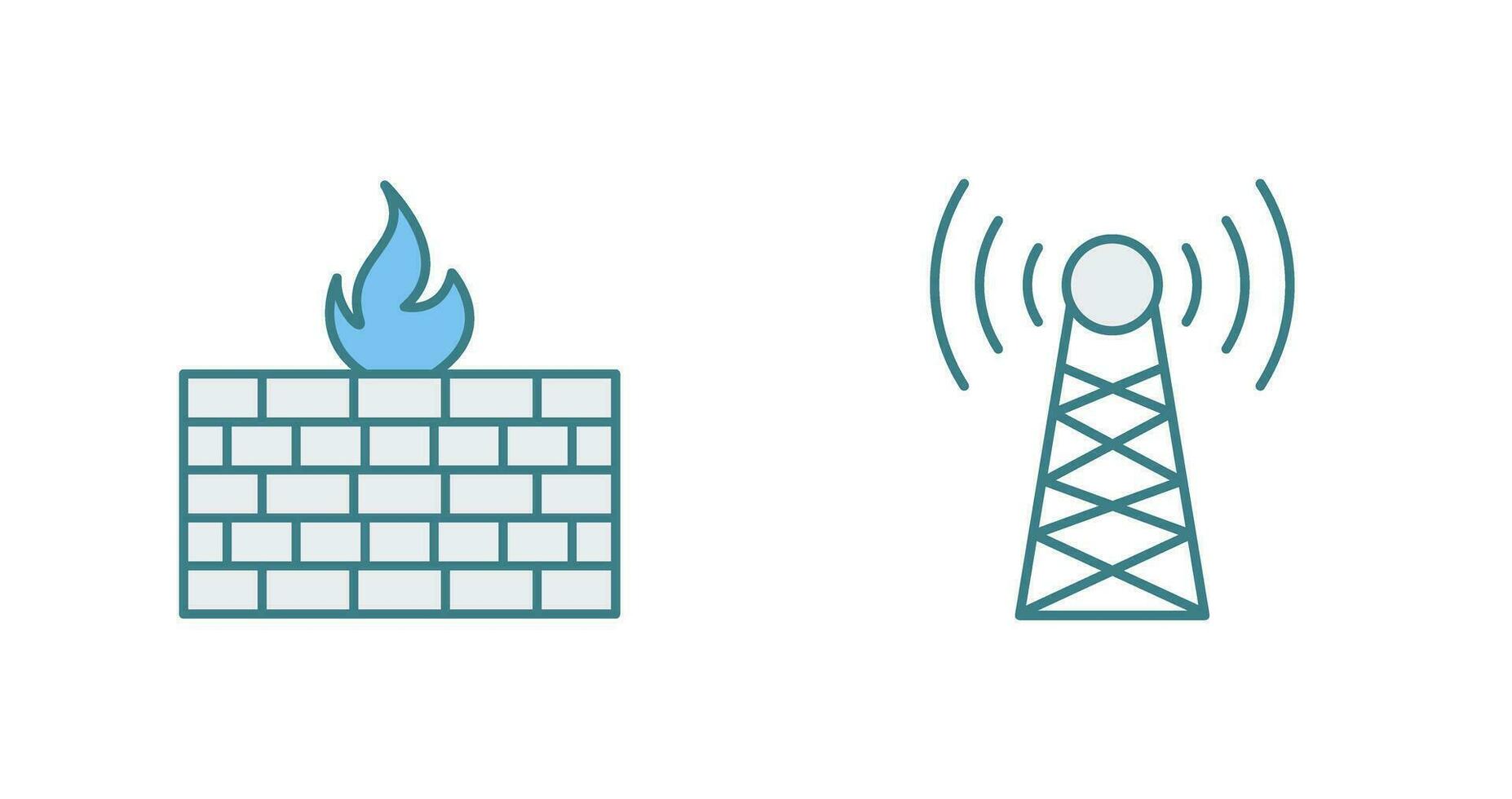 firewall e torre ícone vetor
