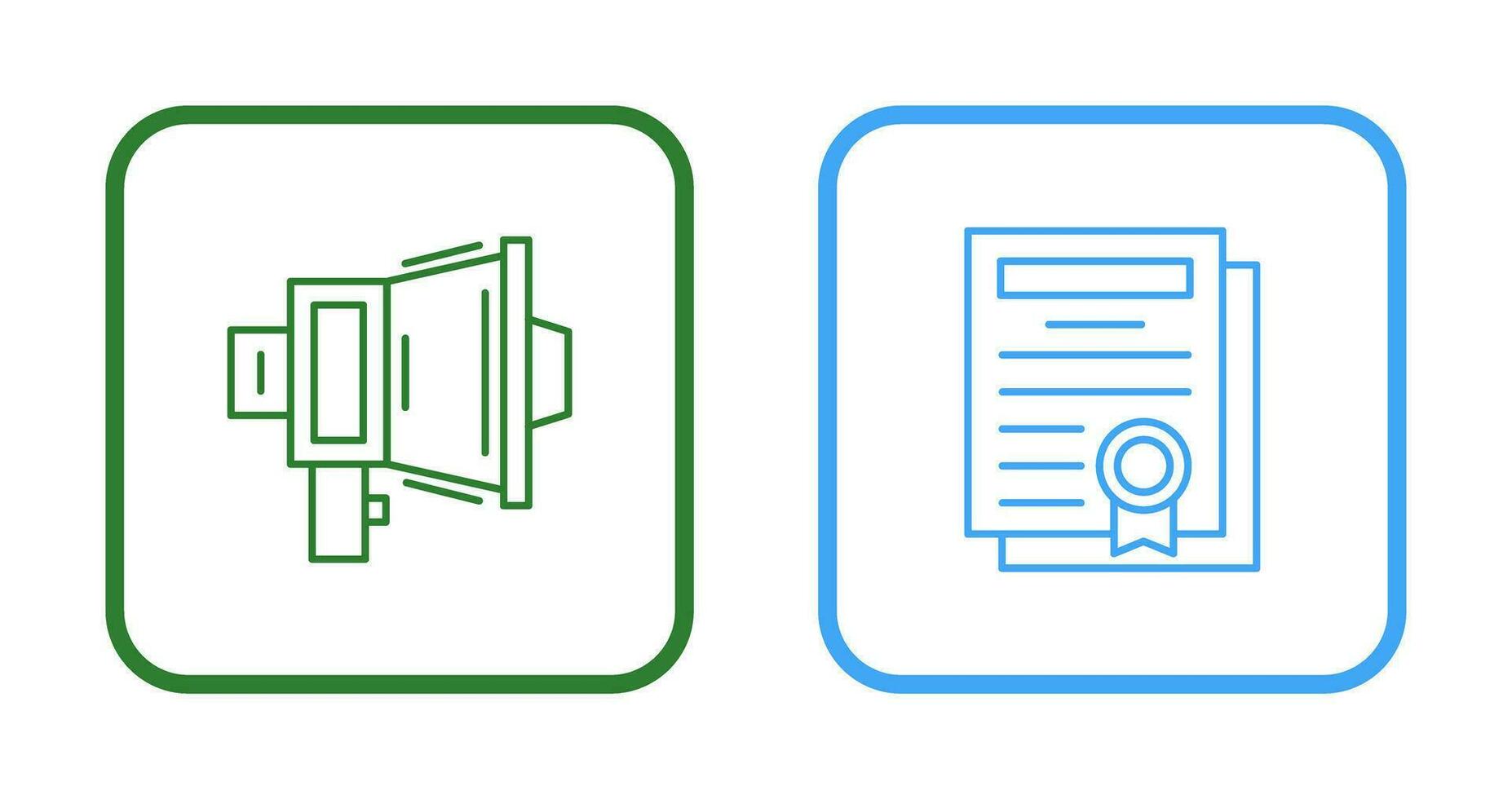 megafone e diploma ícone vetor