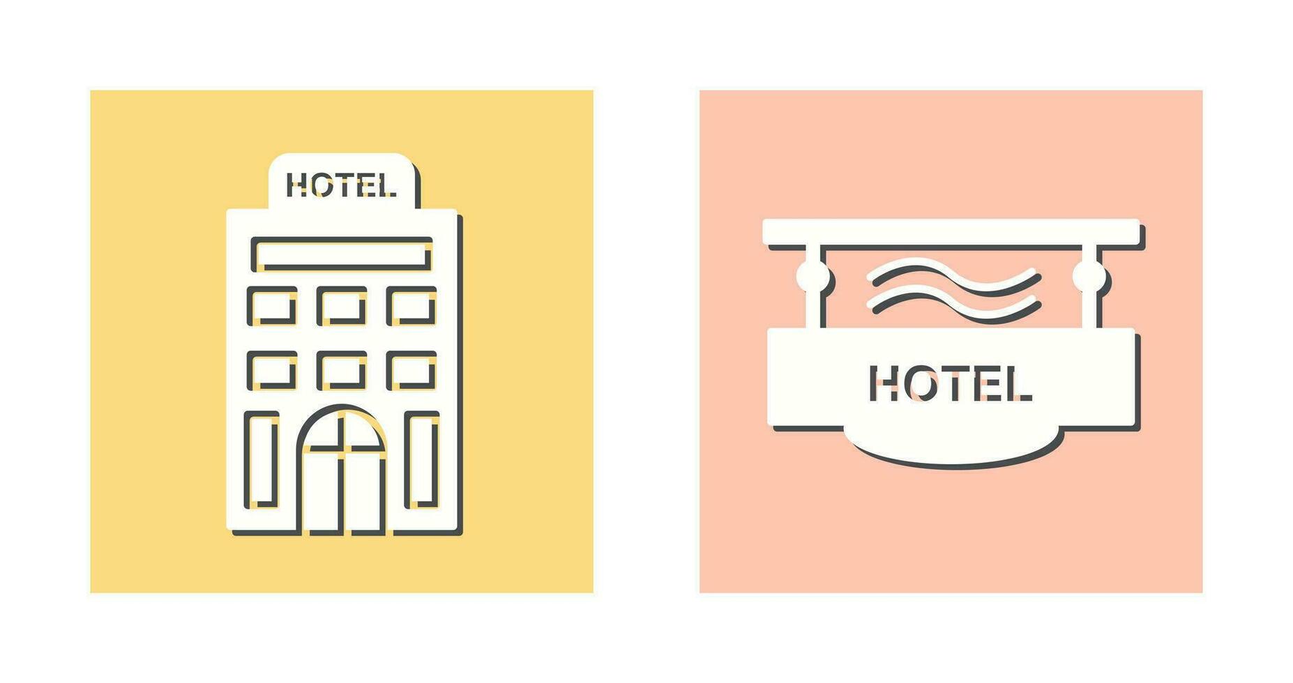 hotel e hotel placa ícone vetor