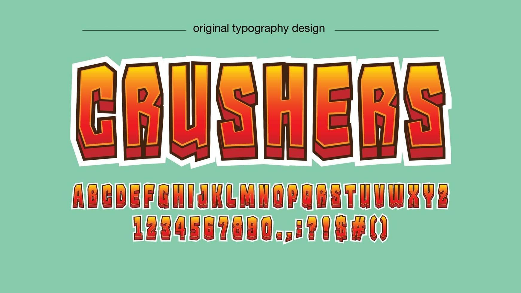 tipografia 3d de desenho animado moderno vermelho vetor
