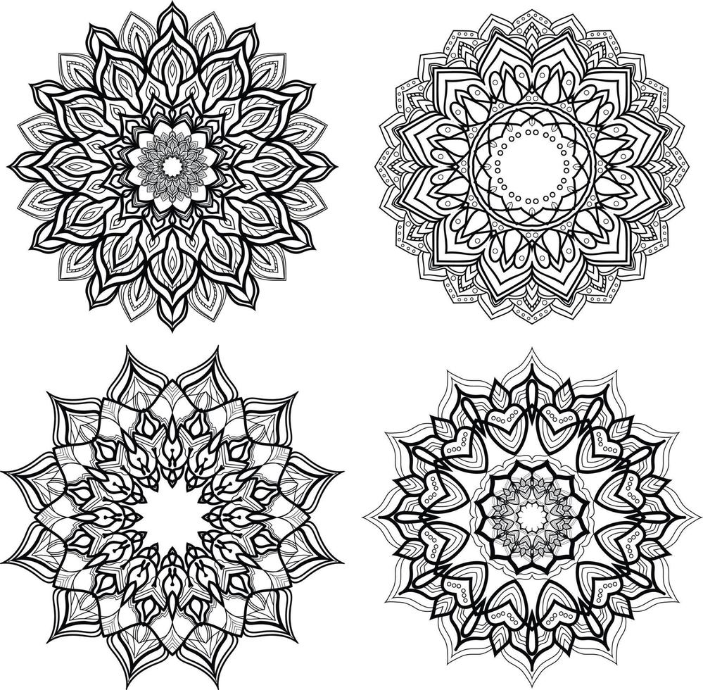 vetor de mandala de flores. página para colorir grátis