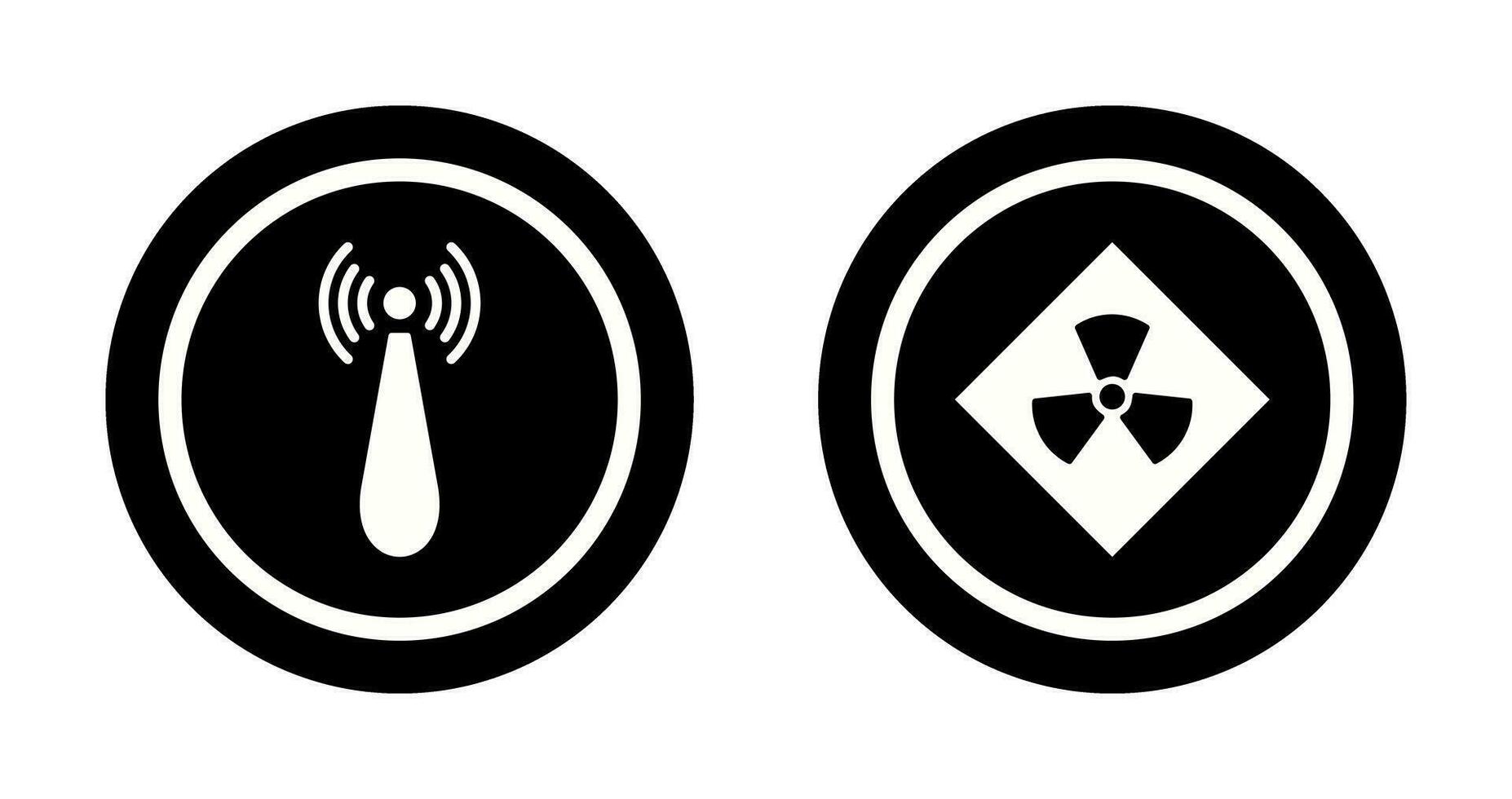 não ionizante radiação e radiação ícone vetor