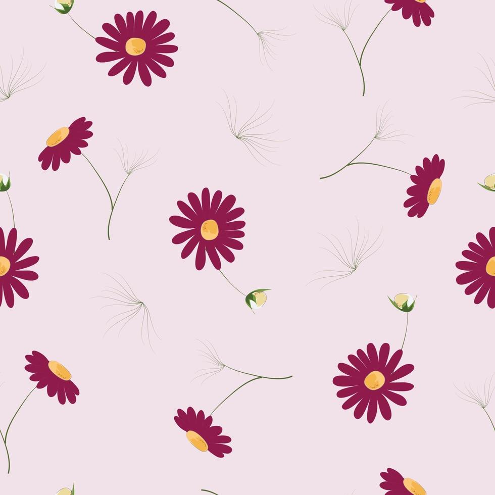 fundo sem costura padrão floral vintage fofo vetor