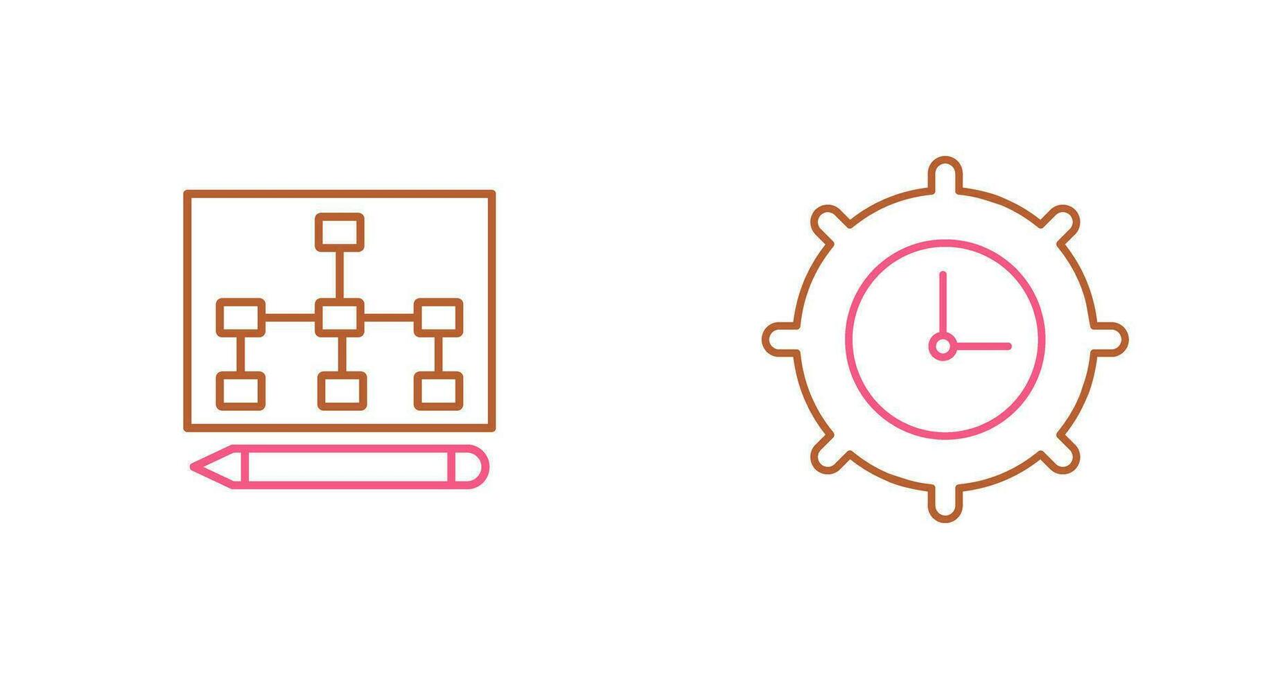 desenhar hierarquia e Tempo configuração ícone vetor