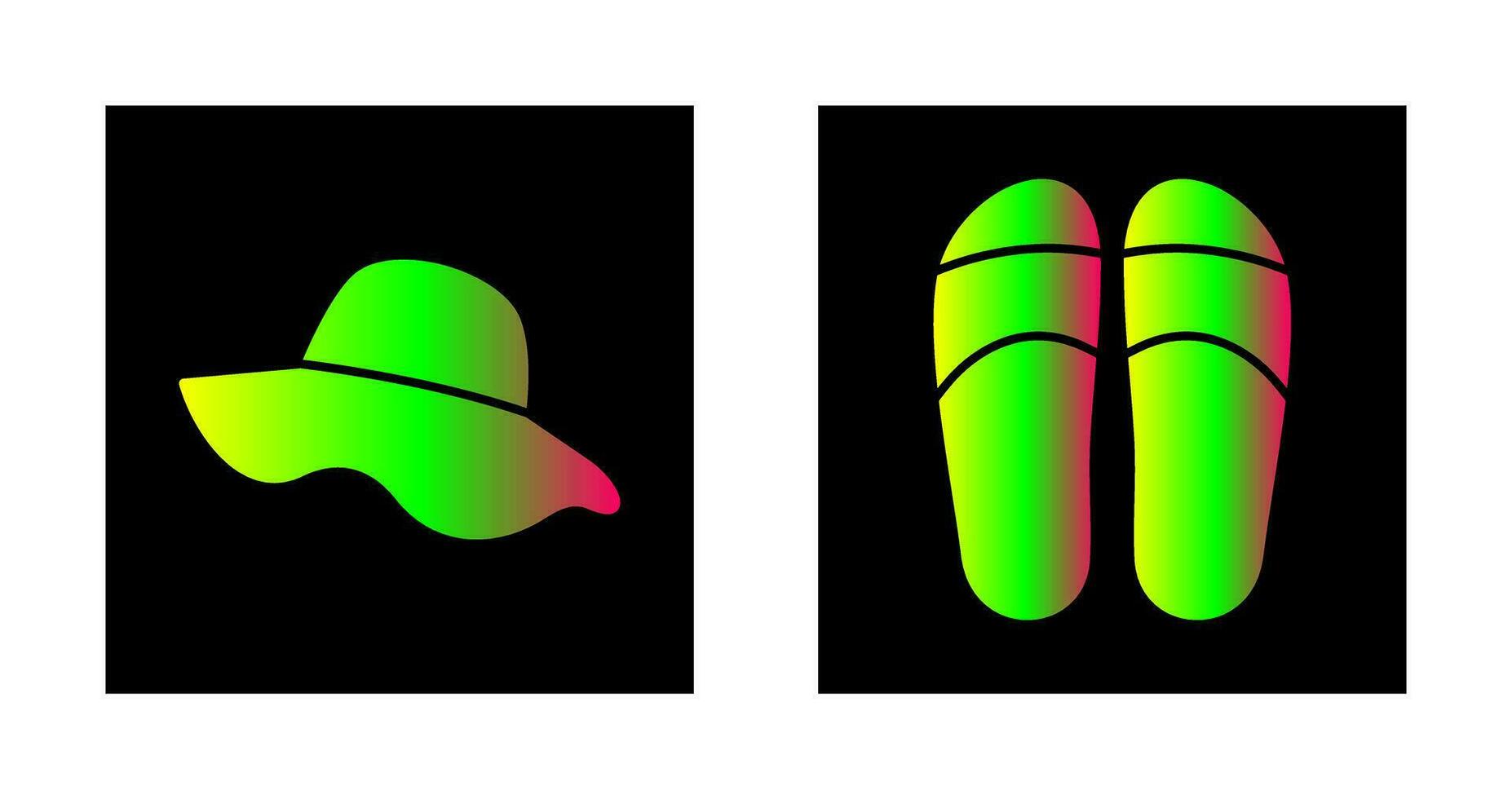 chapéu e chinelos ícone vetor