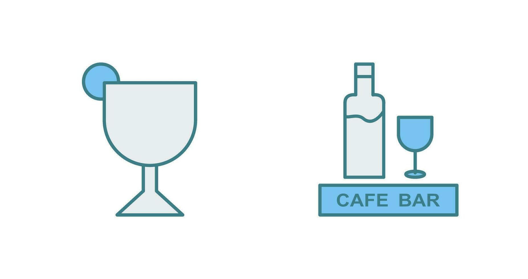 bebidas cafeteria e xerez ícone vetor