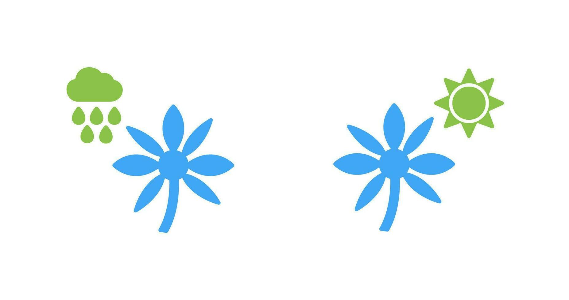 flor com chuva e flor ícone vetor