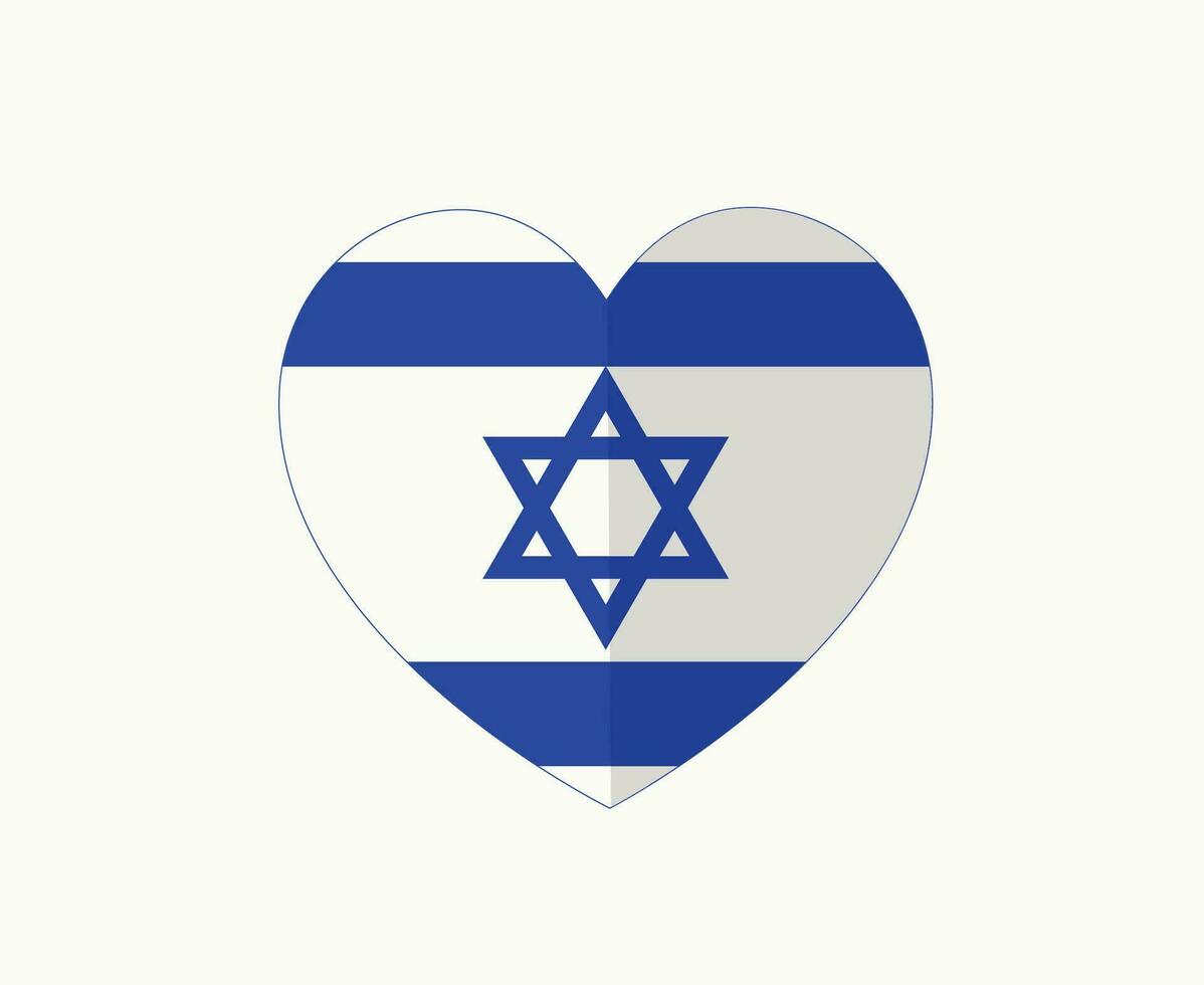 Israel bandeira coração emblema meio leste país ícone vetor ilustração abstrato Projeto elemento