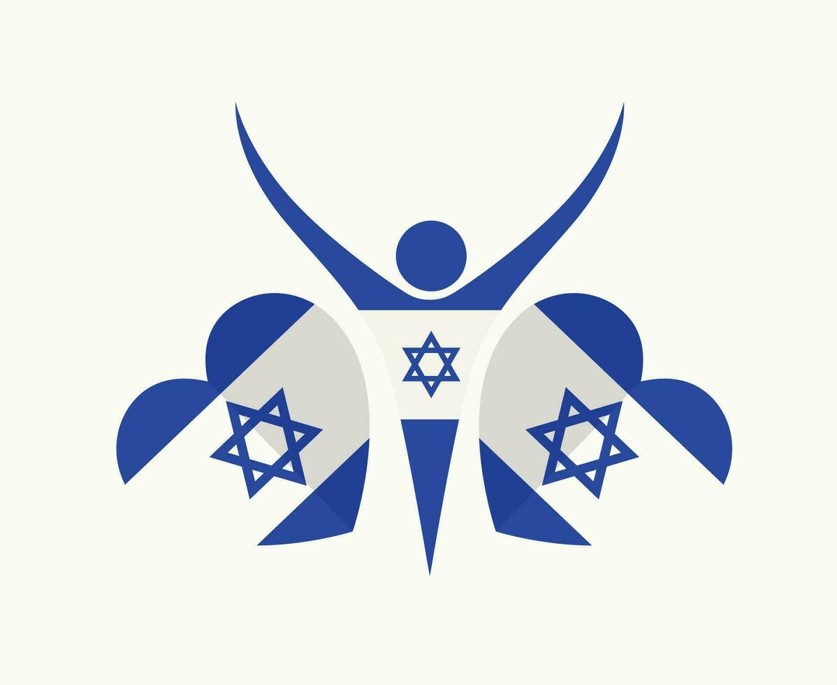 Israel coração bandeira emblema símbolo abstrato vetor ilustração Projeto