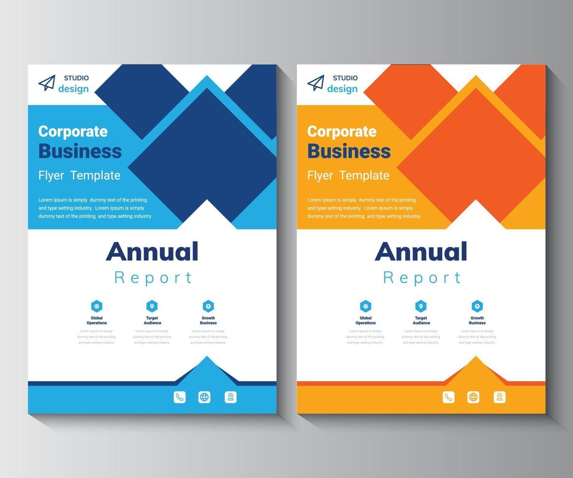 modelo de design de relatório anual, plano de fundo do panfleto de negócios corporativos vetor