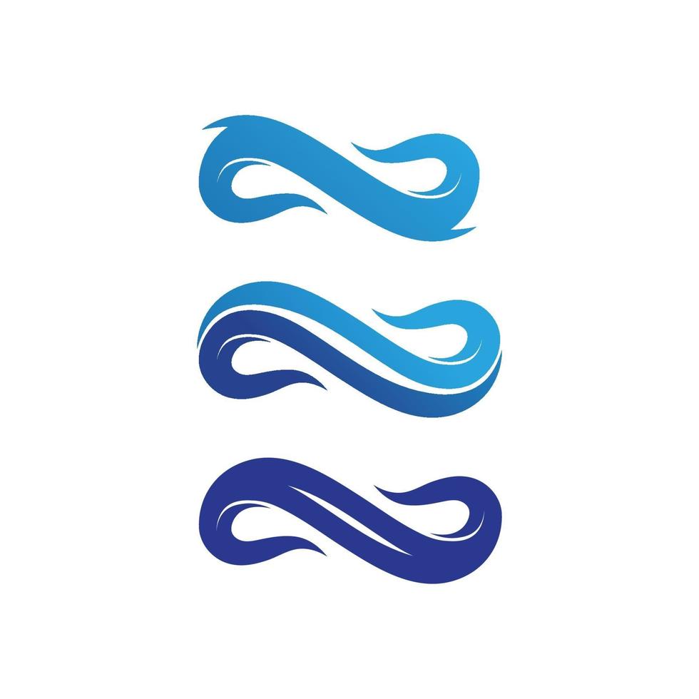água e vetor de ícone de onda para conjunto de logotipo