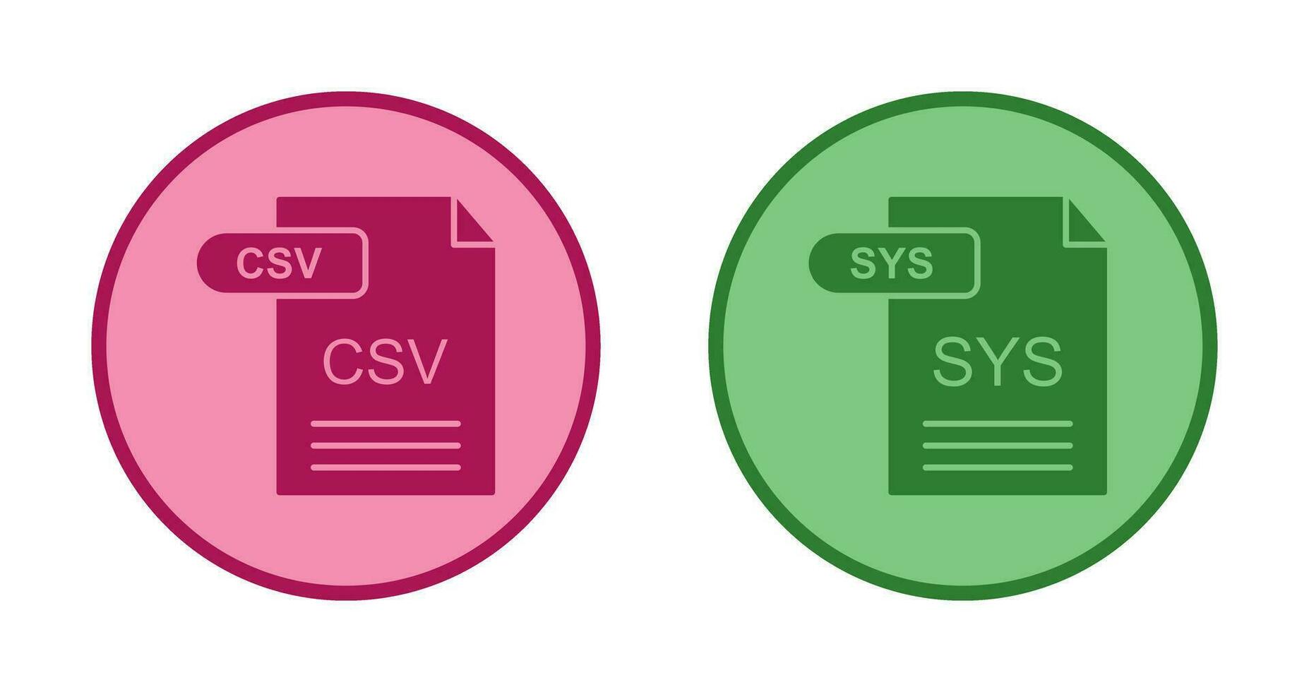 csv e sys ícone vetor