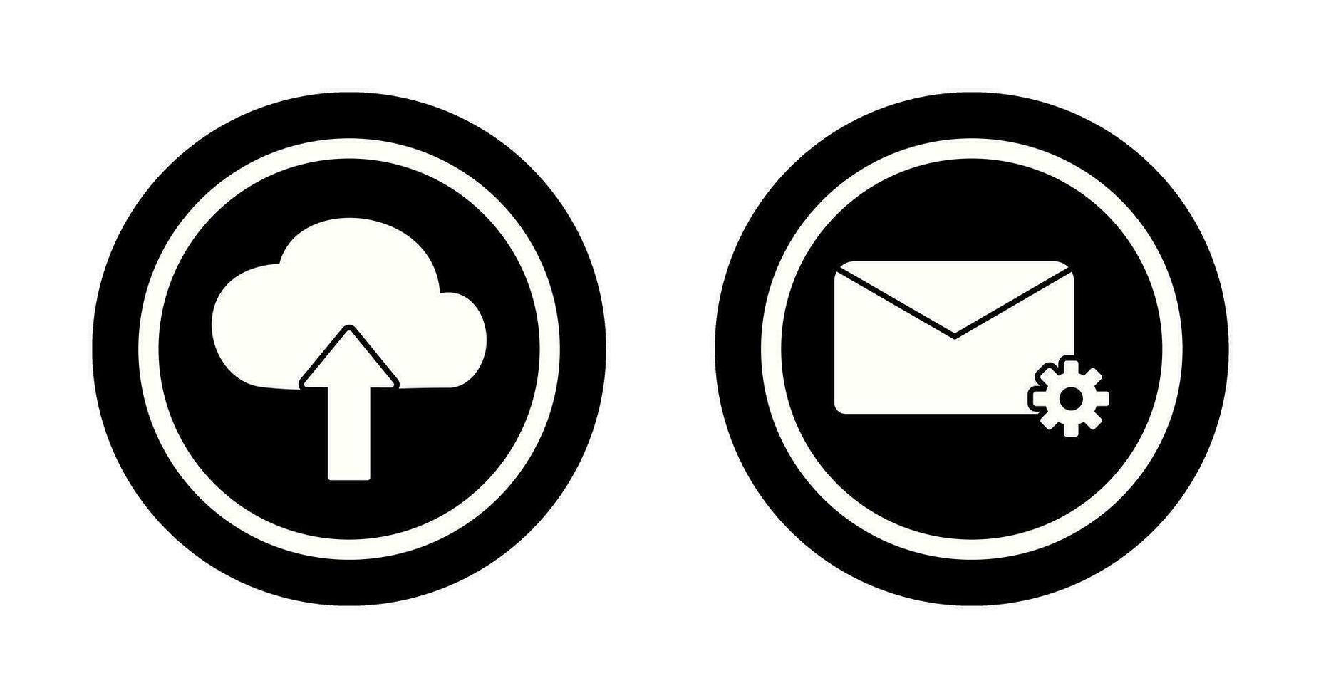 Envio para nuvem e mensagem configurações ícone vetor