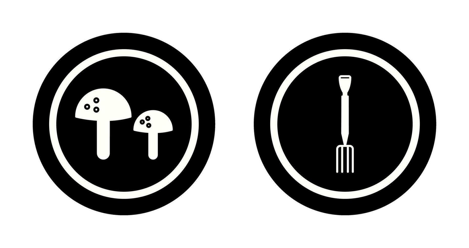 cogumelos e jardinagem garfo ícone vetor