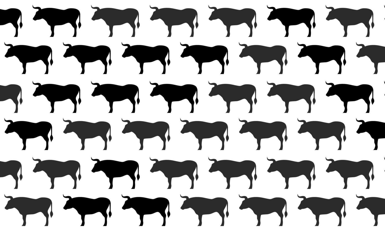 fundo padrão sem emenda de touro preto e branco vetor
