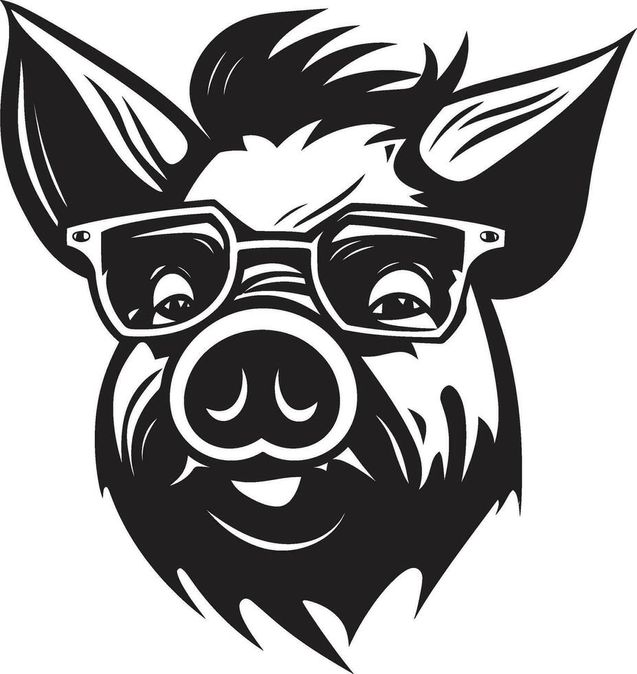 minimalista porco face ícone elegante carne de porco logotipo vetor