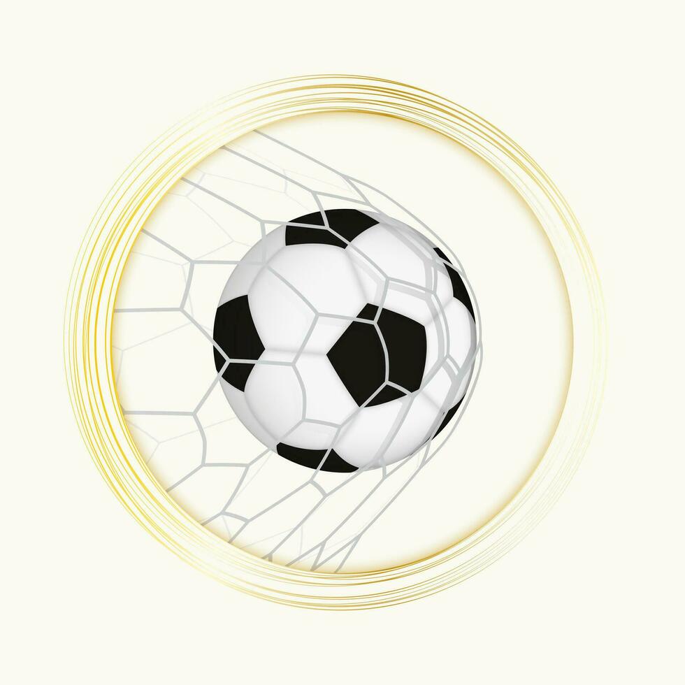 batendo futebol bola dentro objetivo líquido, abstrato futebol ícone. vetor