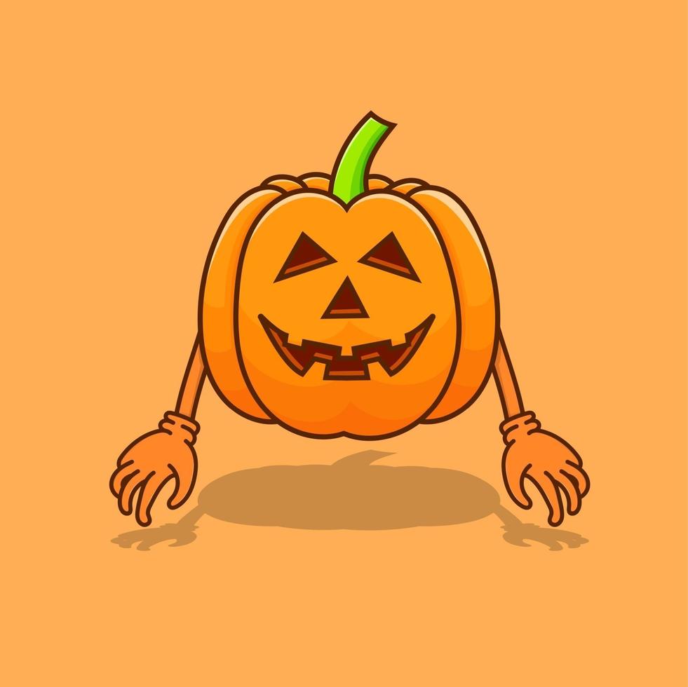 abóbora ilustração isolada de halloween vetor assustador com mão
