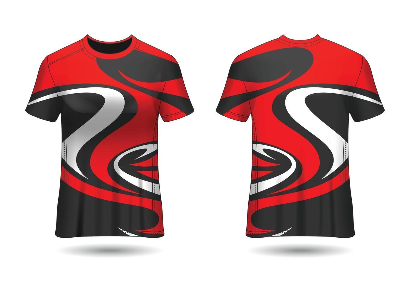 design de esporte de t-shirt. camisa de corrida. vista frontal e traseira uniforme. vetor