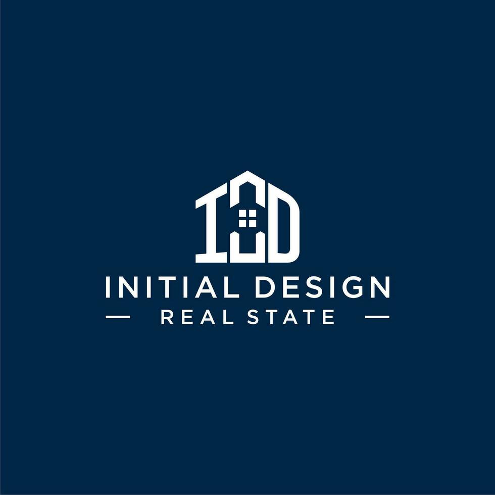 inicial carta Eu iria monograma logotipo com abstrato casa forma, simples e moderno real Estado logotipo Projeto vetor