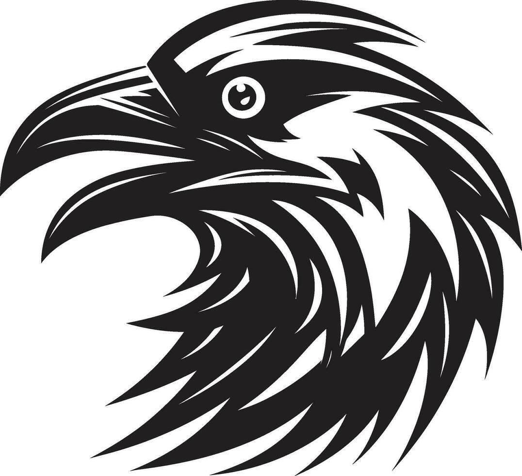 lustroso Corvo icônico emblema abstrato Preto pássaro foca vetor