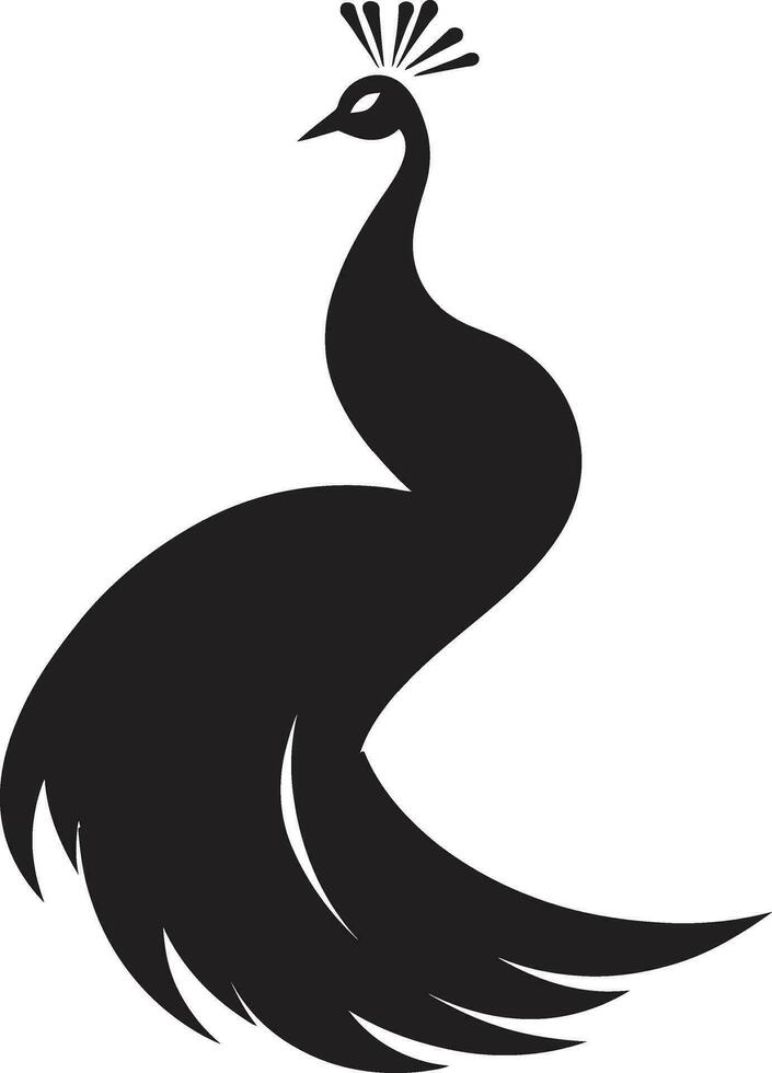 tinteiro beleza pavão logotipo dentro Preto elegante aviária vetor pavão heráldica