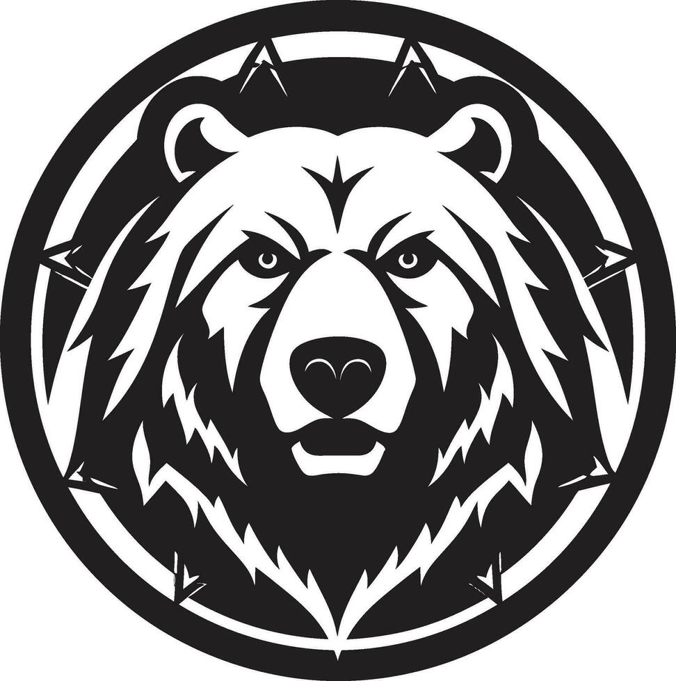 feroz Urso logotipo Urso face heráldica vetor