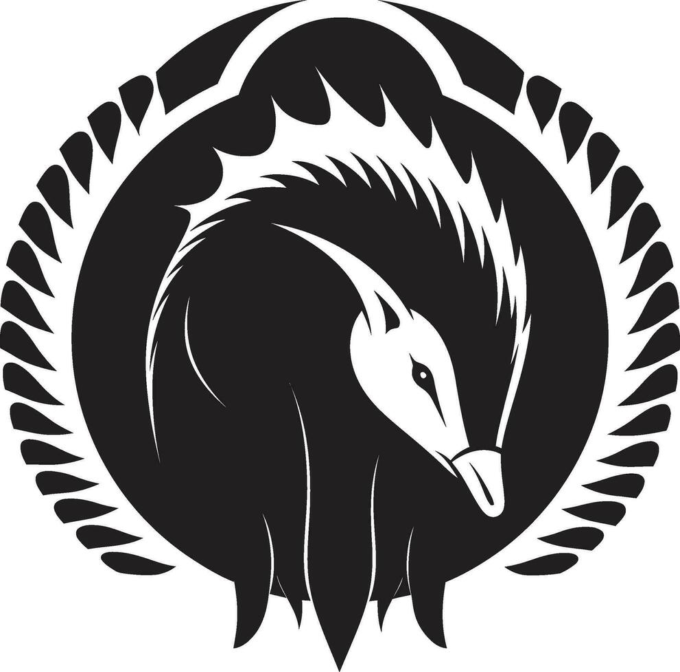 moderno Preto tamanduá uma logotipo do força e graça esculpido para perfeição Preto vetor tamanduá símbolo