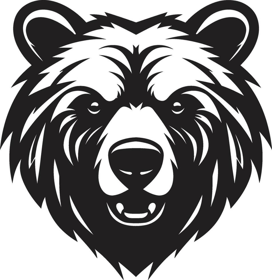 feroz Urso logotipo negrito Urso ícone vetor