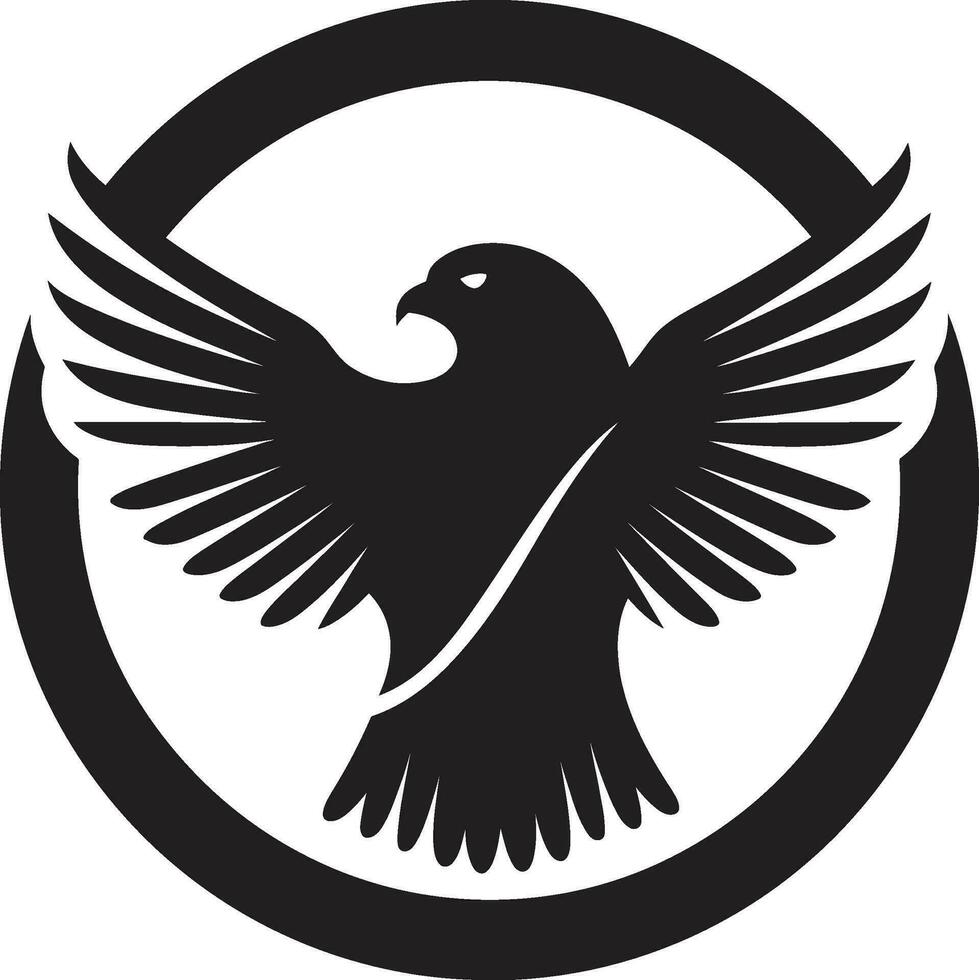 Preto beleza dentro voar gavião logotipo Projeto ébano aviária excelência predatório emblema vetor