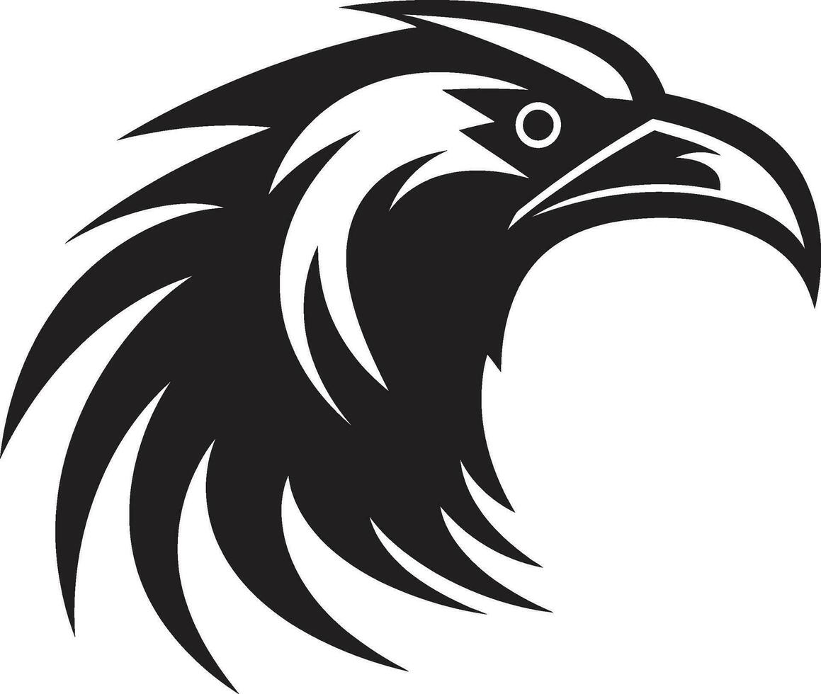 minimalista pássaro emblema Raven silhueta crachá do honra vetor
