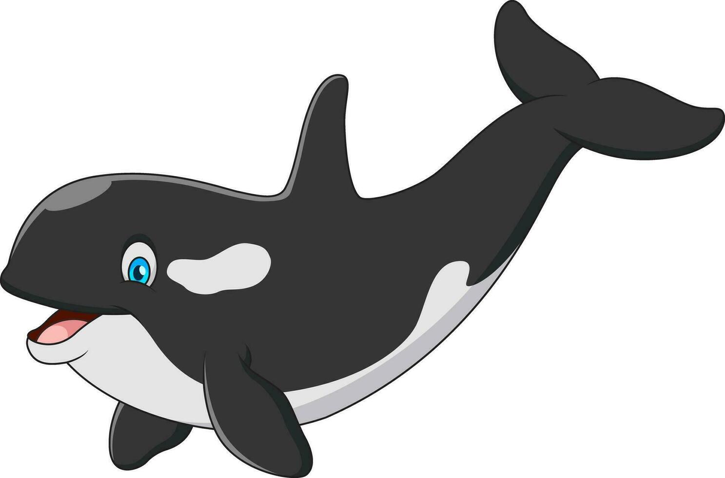 fofa orca mascote desenho animado ilustração vetor