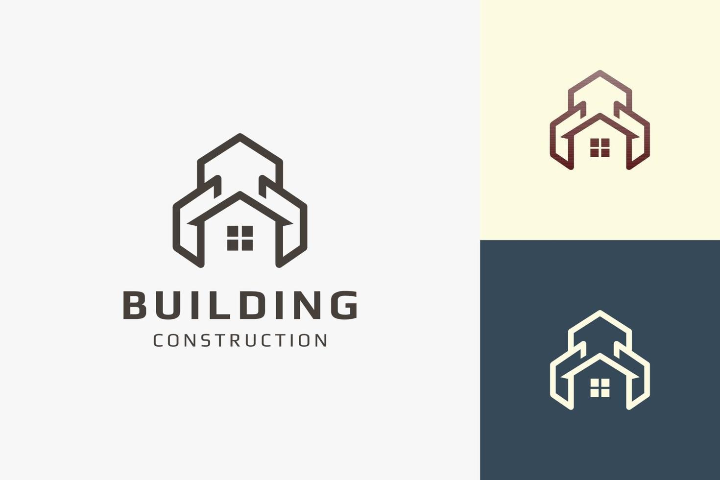 logotipo de residência ou apartamento em formato simples para negócios imobiliários vetor