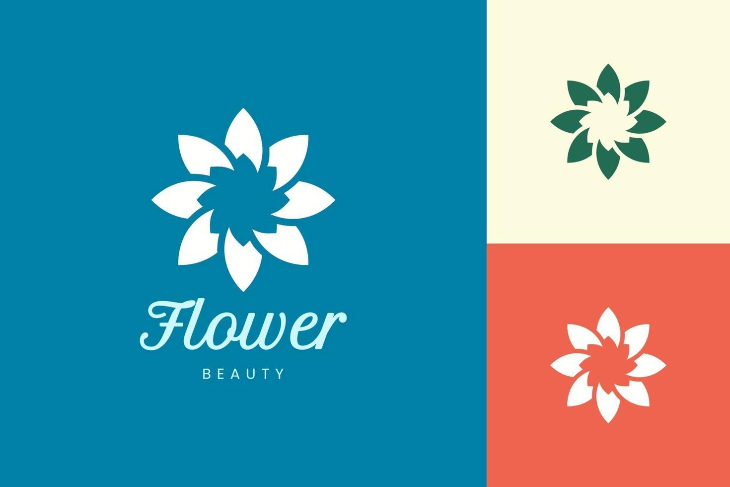 modelo de logotipo de salão de beleza ou spa em forma de flor abstrata vetor