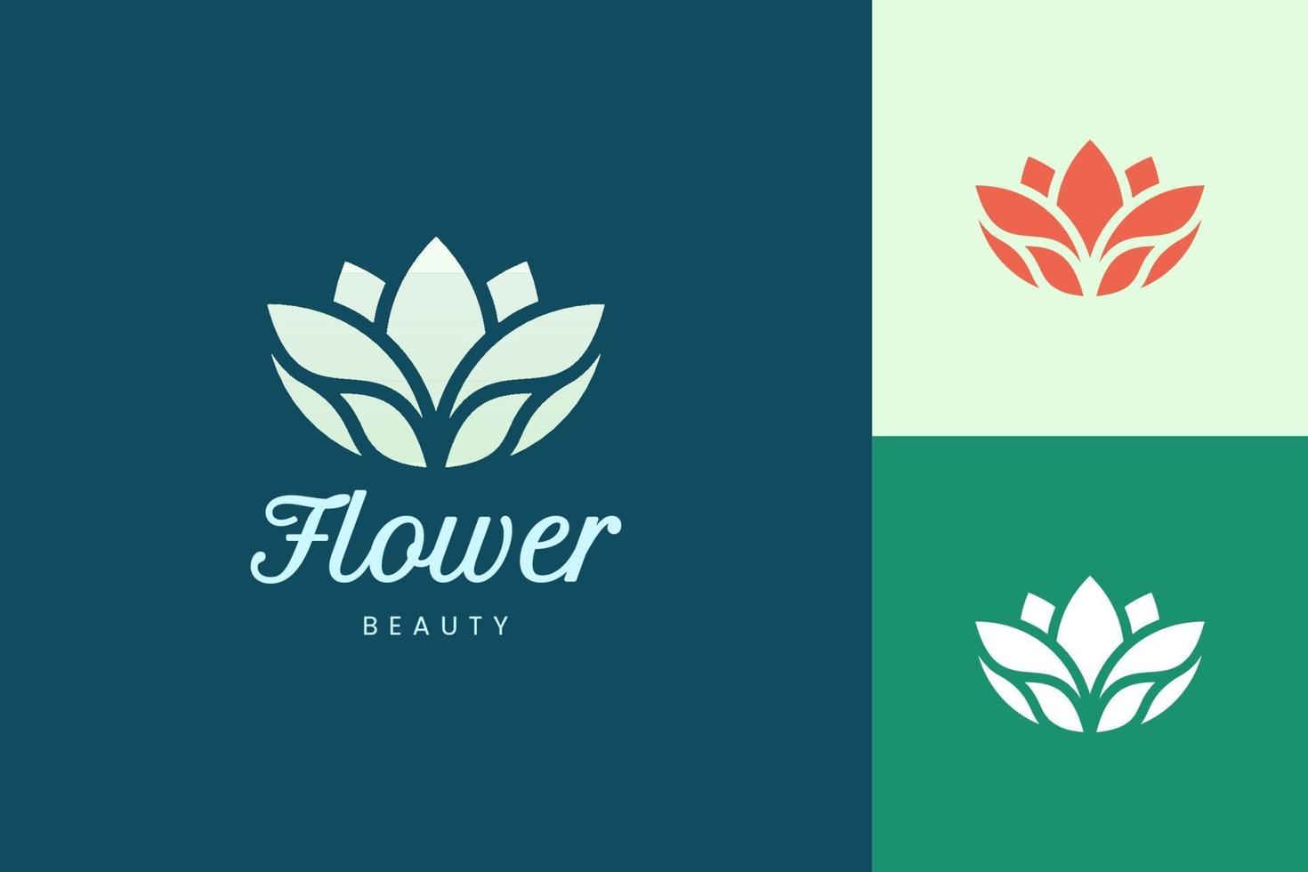 modelo de logotipo de salão de beleza ou spa em forma de flor abstrata vetor