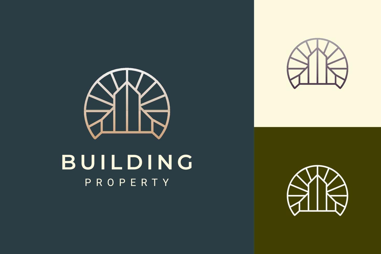 logotipo de apartamento ou hotel em formato de luxo e futurista vetor