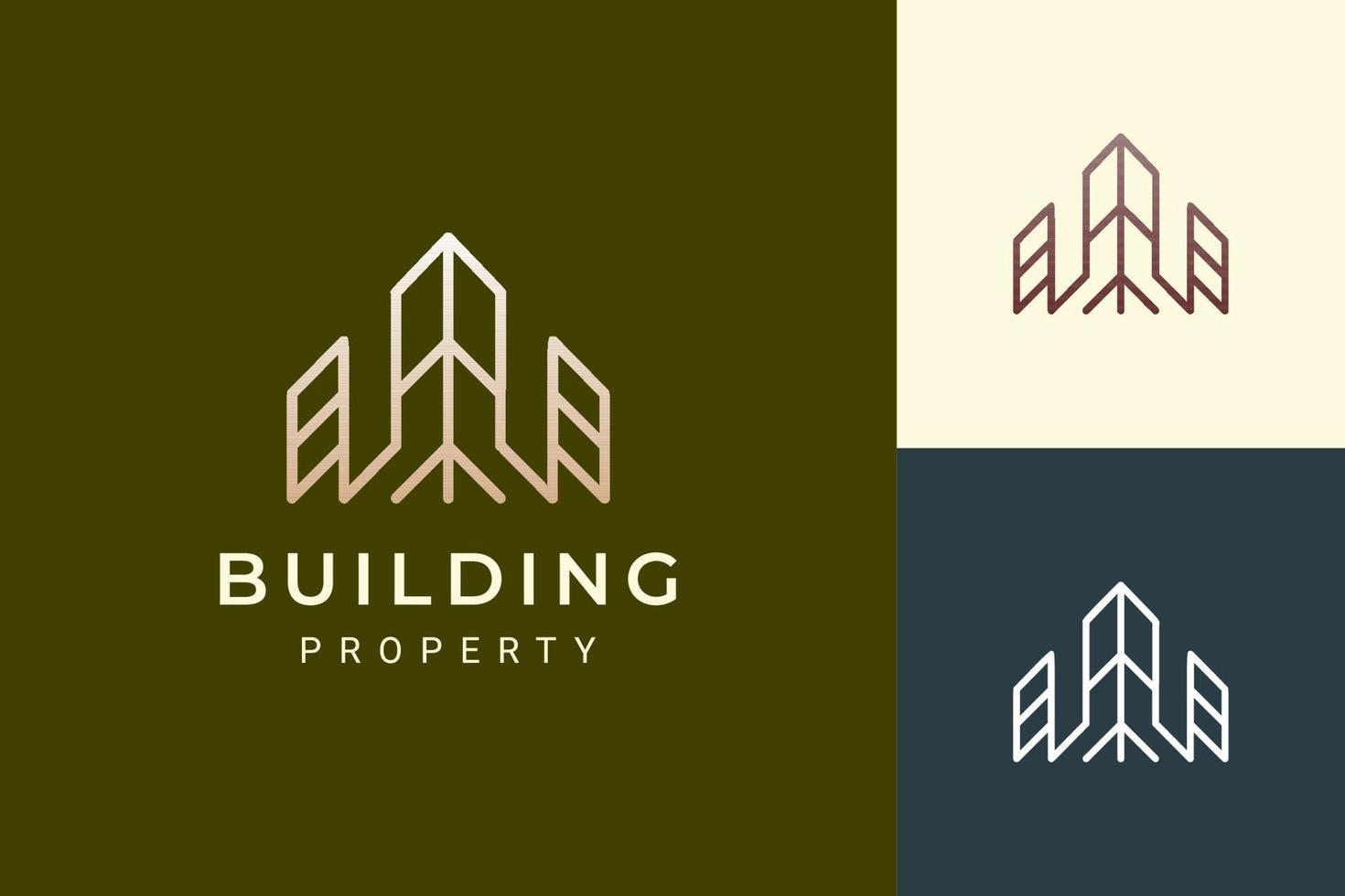 logotipo de apartamento ou imobiliário em formato de luxo e futurista vetor