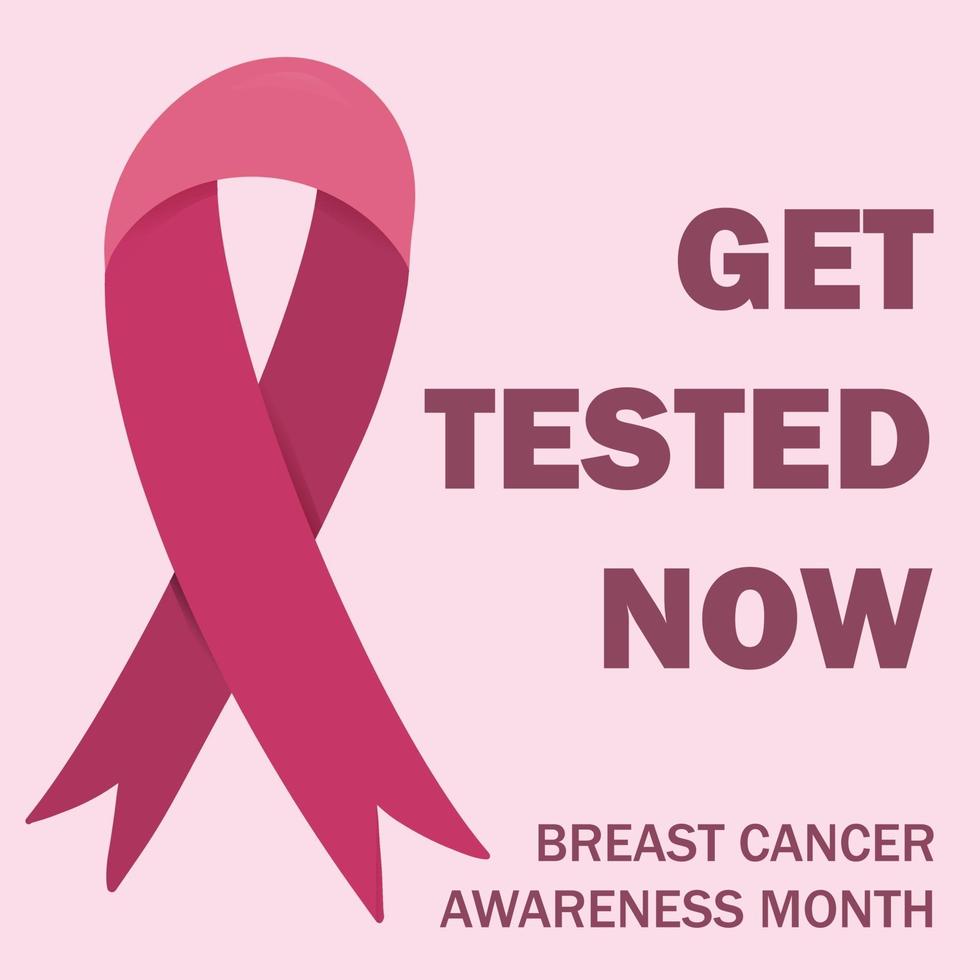 pôster motivacional para o mês de conscientização do câncer de mama. faça o teste agora vetor