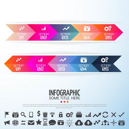 Modelo de design de infográficos de seta vetor